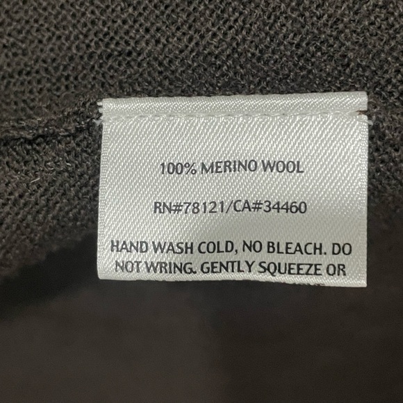 Eileen Fisher Merino Wool Dark Brown Musel Long Oval Cardigan Size Large - Picture 5 of 5